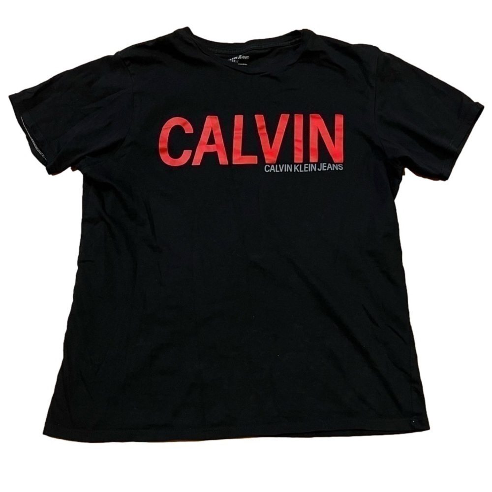 Calvin Klein Jeans Women’s Black & Red Top Sz L